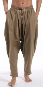 Men's Drawstring Aladdin Hippie Harem Pants Loose Drop Crotch Trousers - Image 2