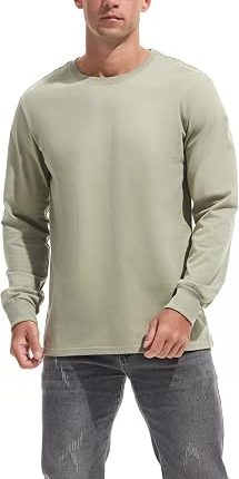 VEIISAR Men's Heavy Weight Crew Neck T-Shirt Mens Premium Cotton Tee