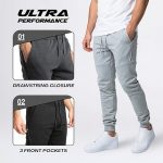 Ultra Performance 3 Pack Fleece Active Tech Joggers for Men, Mens Sweatpants with Zipper Pockets - Image 2