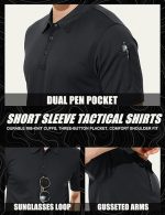 Men's Polo Shirt Quick Dry Performance Short Sleeve Tactical Shirts Pique Jersey Golf Shirt - Image 3