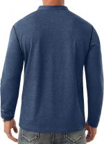 Men's Henley Shirts Long Sleeve Button T-Shirt Casual Stylish Cotton Pullover Shirt with Pocket - Image 4
