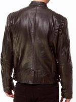 Men's Black Genuine Lambskin Leather Biker Jacket VINTAGE REAL BROWN MOTORCYCLE JACKETS FOR MEN - Image 2