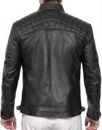 Men's Black Genuine Lambskin Leather Biker Jacket VINTAGE REAL MOTORCYCLE JACKETS FOR MEN - Image 2