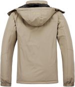 Men's Waterproof Winter Coat Fleece Lining Ski Jacket Warm Raincoat with Detachable Hooded - Image 3