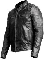 Men's Black & BROWN Genuine Lambskin Leather Biker Jacket VINTAGE REAL MOTORCYCLE JACKETS FOR MEN - Image 3