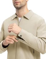 Mens Lightweight Jackets Light Windbreaker Full Zip Casual Work Jacket Golf Business Fall Track Coat with Pockets - Image 3