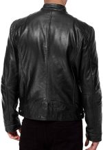 Men's SWORD Genuine Lambskin Leather Biker Jacket - Image 2