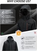 Men's Thermal Waterproof Windproof Jacket Hooded Insulated, Lightweight Winter Snow Coat with Multiple Pockets - Image 5