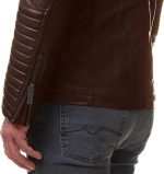 Men's Black REAL Lambskin Leather Biker Jacket VINTAGE GENUINE MOTORCYCLE JACKETS FOR MEN - Image 4