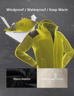 Men's Waterproof Winter Coat Fleece Lining Ski Jacket Warm Raincoat with Detachable Hooded - Image 2