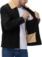 Men's Winter Jacket Thick Sherpa Fleece Lined Cotton Full Zip Warm Cargo Zipper Pockets Trucker Work Thermal - Image 4
