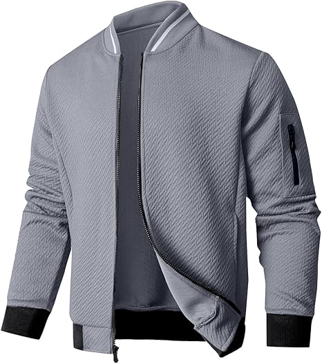 71KAJwYnt7L._AC_SX466_ Mens Loose Fit Lightweight Jacket Casual Stylish bomber Jacket - Image 1