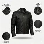 Men's Genuine Lambskin Leather Classic Biker Style Jacket | lambskin Jackets Men - Image 3