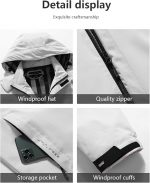 Men's Waterproof Raincoat Windbreaker Lightweight Rain Jacket with Detachable Hood - Image 4