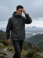 Men's Rain Jacket Windbreaker Waterproof Jacket Raincoat Cycling Running Hiking Gear Hood Lightweight Packable - Image 4