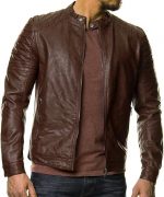Men's Black REAL Lambskin Leather Biker Jacket VINTAGE GENUINE MOTORCYCLE JACKETS FOR MEN