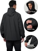 Men's Rain Jacket Windbreaker Waterproof Jacket Raincoat Cycling Running Hiking Gear Hood Lightweight Packable - Image 3