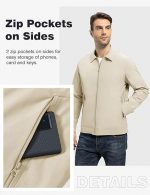 Mens Lightweight Jackets Light Windbreaker Full Zip Casual Work Jacket Golf Business Fall Track Coat with Pockets - Image 4