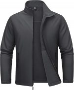 Men's Fleece Lined Softshell Jacket Lightweight Waterproof Windbreaker Zip Up Winter Rain Coat Tactical Hiking