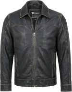 Mens Leather Jacket - Real Lambskin Classic Vintage Style Leather Jackets For Men Brown Leather Jacket for Mens