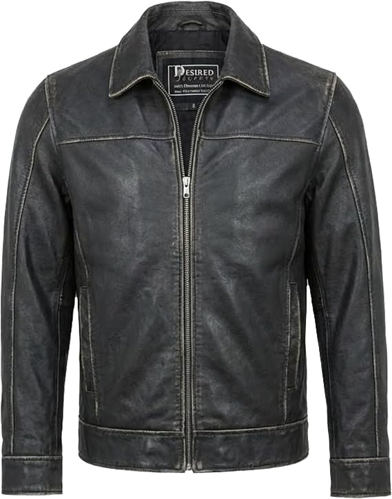 71j4fT1QclL._AC_SX569_ Mens Leather Jacket - Real Lambskin Classic Vintage Style Leather Jackets For Men Brown Leather Jacket for Mens - Image 1