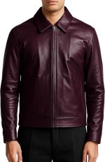 Classic Polo Collar Leather Jacket Men-Work Jackets Turndown Collar Business Casual - Image 2