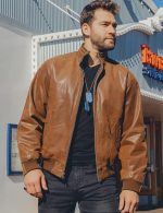 Men's Real Leather Bomber Casual Jacket - Image 3
