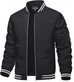 Mens Jacket Bomber Lightweight Windproof Coat for Daily Wear | Men jacket, windproof water-resistant fabric, suitable for spring summer and fall, casual commuting wear, travel and hiking