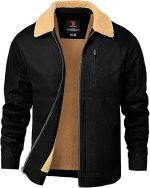Men's Winter Jacket Thick Sherpa Fleece Lined Cotton Full Zip Warm Cargo Zipper Pockets Trucker Work Thermal