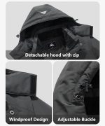 Men's Mountain Ski Jacket Waterproof Winter Coat Warm Snowboarding Jacket Snow Windbreaker Hooded for Hiking - Image 4