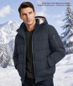 Men's Winter Jackets Waterproof Windproof Sherpa Lined Insulated Hooded Puffer Jacket Padded Coats - Image 3