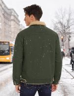 Men's Winter Work Jacket Cotton Shell Fleece Lined Warm Casual Cargo Coat Outdoor Utility Jackets for Men - Image 4