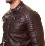 Men's Black REAL Lambskin Leather Biker Jacket VINTAGE GENUINE MOTORCYCLE JACKETS FOR MEN - Image 2