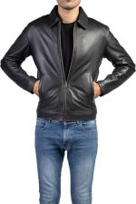 Jild Polo Collar Premium Leather Jacket Men - Old School Classic Style Everyday Wear Real Lambskin Mens Leather Jacket - Image 5