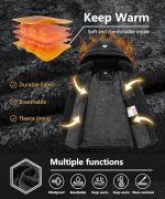Men's Mountain Ski Jacket Waterproof Winter Coat Warm Snowboarding Jacket Snow Windbreaker Hooded for Hiking - Image 3