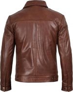 Decrum Vintage Style Mens Leather Jacket - Real Lambskin Classic Shirt Collar Leather Jackets for Men - Image 2