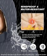 Men's Winter Jackets Waterproof Windproof Sherpa Lined Insulated Hooded Puffer Jacket Padded Coats - Image 5