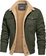Men's Winter Work Jacket Cotton Shell Fleece Lined Warm Casual Cargo Coat Outdoor Utility Jackets for Men