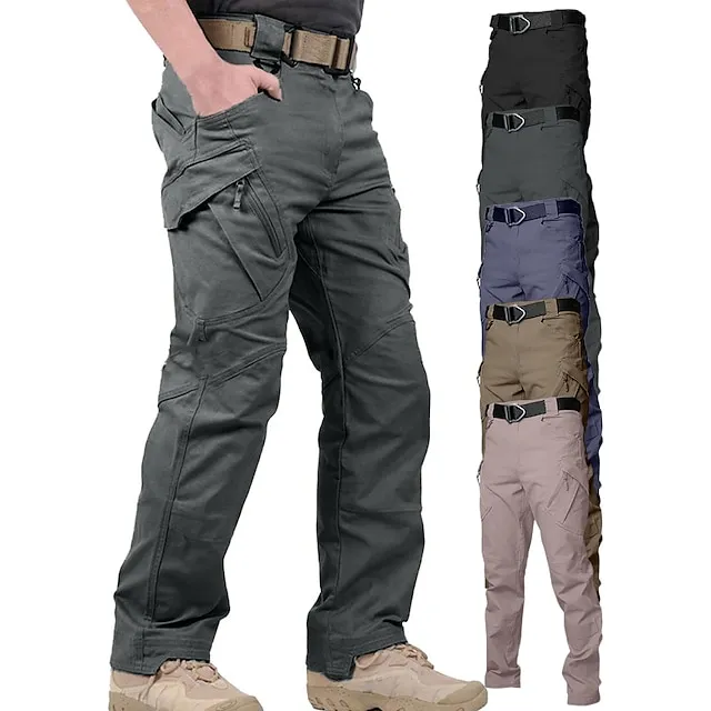 Men's Cargo Pants Cargo Trousers Tactical Pants Solid Color Ripstop Breathable Going out Streetwear Designer Casual Black Green